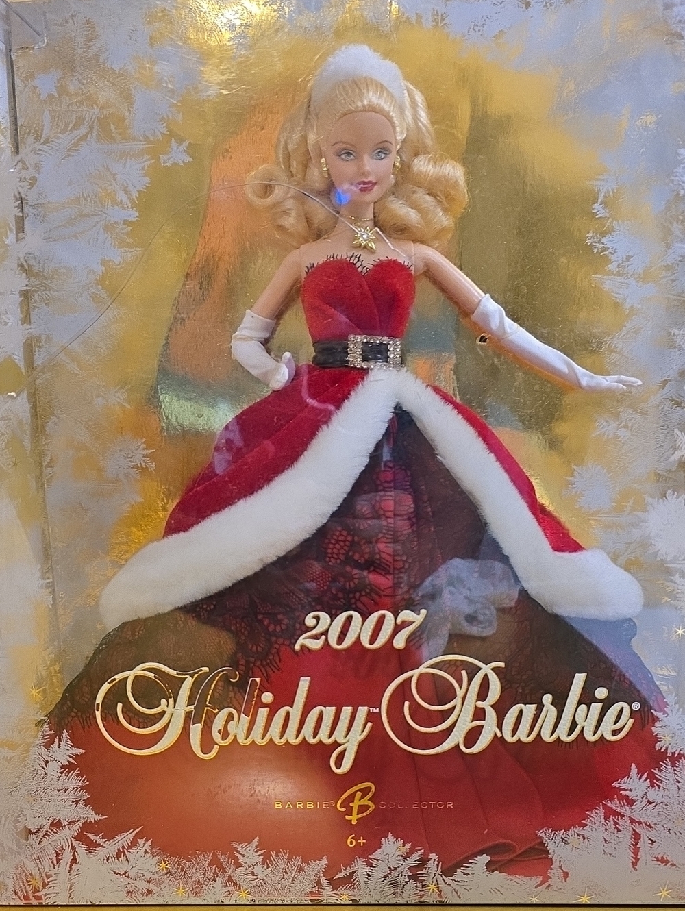 Barbie 2007 Holiday Barbie Red & White Holiday Doll